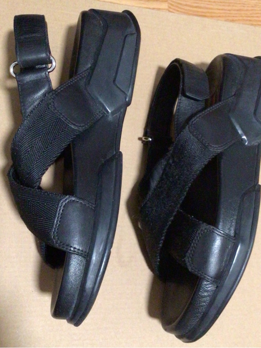 Prada Black Cross-Strap Slingback Sandals. Size 6.5 - Picture 2 of 7